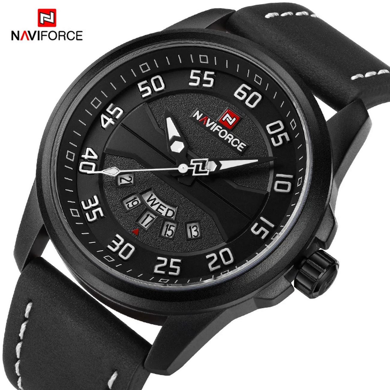 Reloj Naviforce Original Nf 9124 Cuero Hombre + Estuche